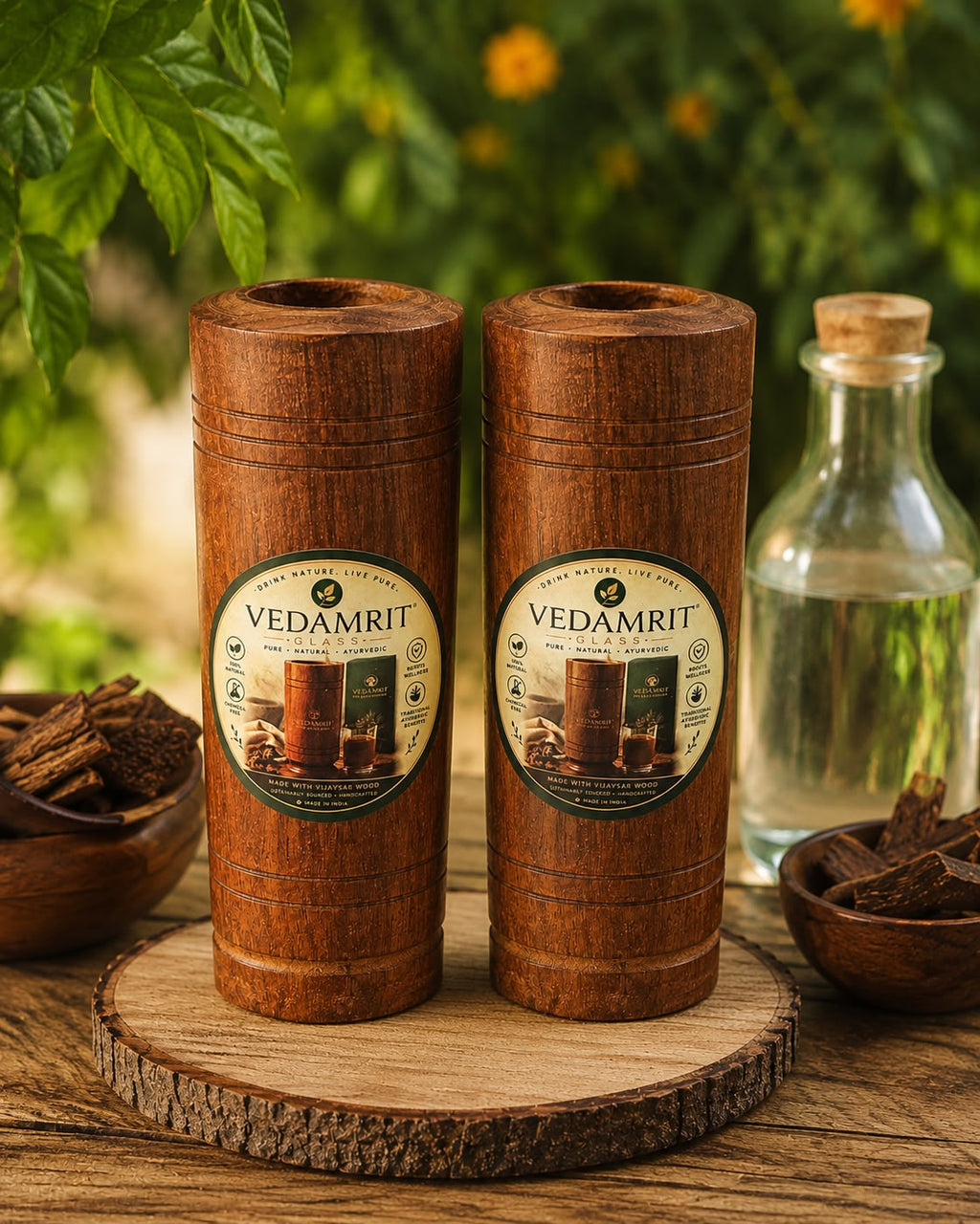 Vedamrit Vijaysar Wood Glass – Pack of 2